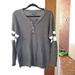 Comfy Green Striped Sweater